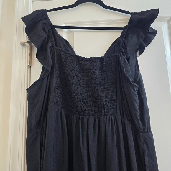 Women's Flutter Short Sleeve Maxi A-Line Dress - Ava & Viv - Black 2X - Picture 8 of 13